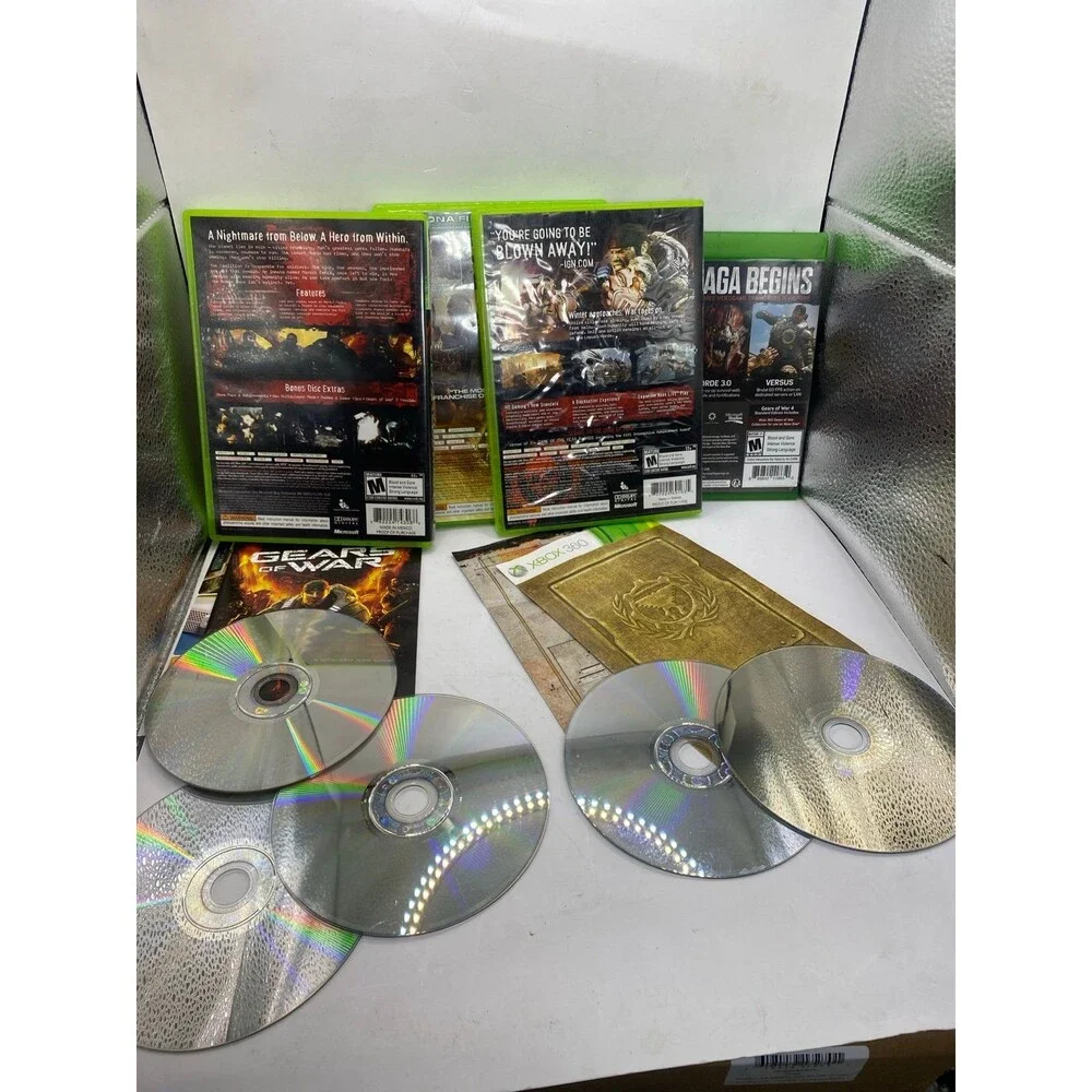 Gears of War 1 2 3 4 (Xbox 360, 2011) 4 Game Bundle - CIB Tested GOW